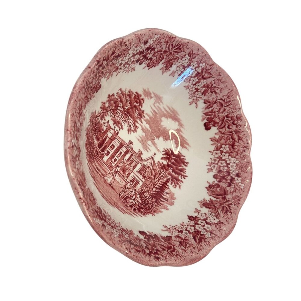 J&G Meakin Romantic England Red 6.5” Bowl Buckinghamshire CHEQUERS Soup Cereal 2 - Picture 4 of 5